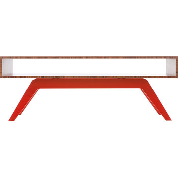 Elko Coffee Table, Bamboo, Red Base