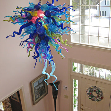 Custom 90 Stem Wonders of the Sea Art Glass Chandelier - Massachusetts Residenti