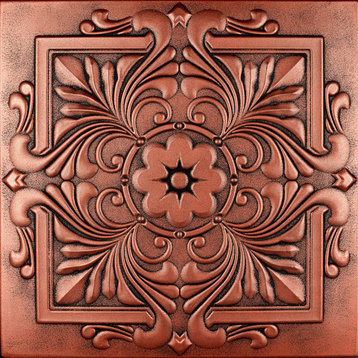 Victorian , Styrofoam Ceiling Tile, 20"x20", #R14, Antique Copper