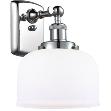 Ballston Large Bell 1 Light Wall Sconce in Polished Chrome