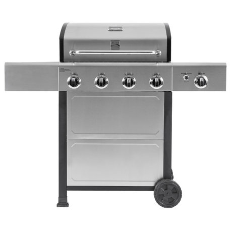 Kenmore 4 Burner Open Cart Gas Grill with Side Burner