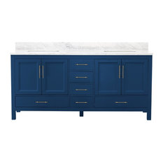 Kendall Blue Bathroom Vanity, 72"