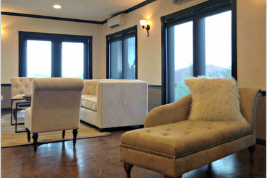 Example of a classic family room design in Austin