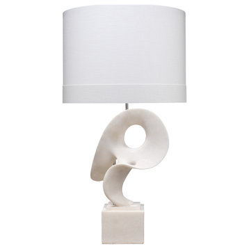Organic Shape Abstract Free Form Table Lamp Figural Modern Off White Sculpture