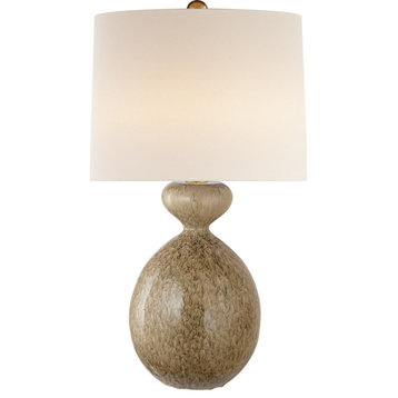 Gannet Table Lamp, 1-Light, Marbleized Sienna, Linen Shade, 29.25"H
