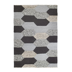 KOLLUND Tapis tiss&eacute; &agrave; plat, fait main gris - Area Rugs