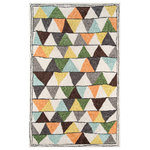 Momeni - Bungalow Bun-1 Multi, 3'6"x5'6" - Happiness shines through this collection of brightly colored, defined geometric designs  juxtaposed against super soft, extra plush area rugs.