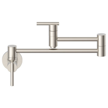 Parma Wall Mount Kitchen Pot Filler, Stainless Steel