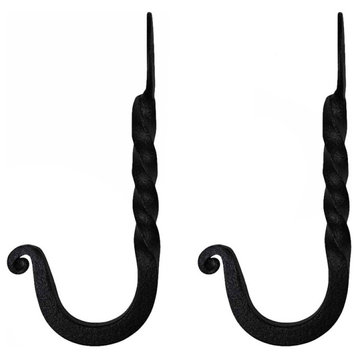 Robe Hook Black Wrought Iron Twist Hook Pack of 2 |