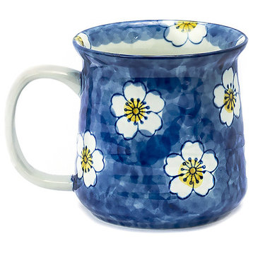 Blue and Yellow Cherry Blossom Mug