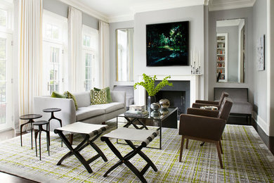 Living room - contemporary living room idea in New York