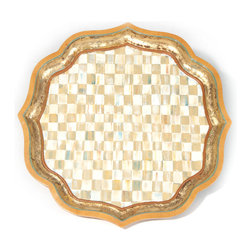 Parchment Check Serving Tray - 25" | MacKenzie-Childs - Serving Trays