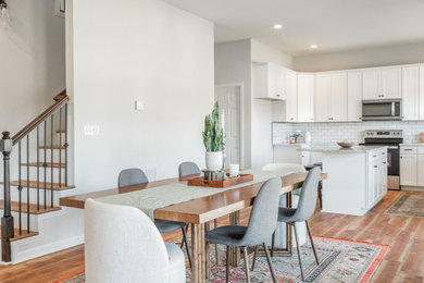 Example of a beach style dining room design
