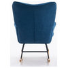 Contemporary Modern Style Rocking Chair-Fabric Accent Chair-Blue