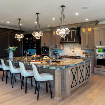 San Diego Luxury Kitchen with Oversized Island and Designer Pendant Lighting