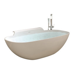 ADM Bathroom Design - ADM Elipsed Freestanding Bathtub, Glossy White, 70.9" - Bathtubs