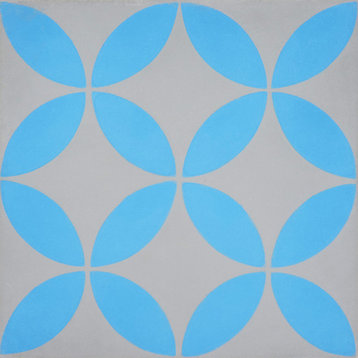 8"x8" Amlo Handmade Cement Tile, Gray/Blue, Set of 12