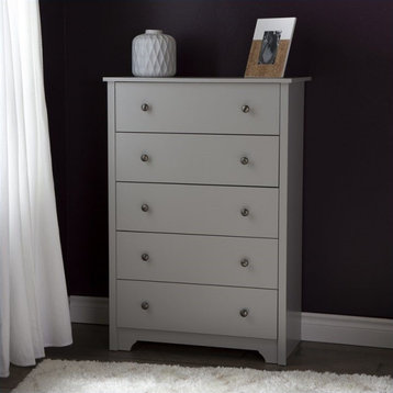 South Shore Vito 5-Drawer Chest in Soft Gray