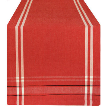 DII Tango Red French Stripe Table Runner 14"x108"