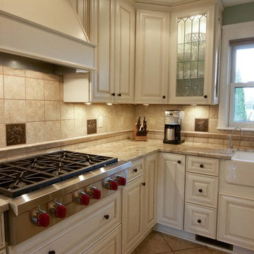 Typhoon Bordeaux granite kitchen, powder, and laundry design
