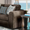 Furniture of America Cantrell Transitional Fabric Loveseat in Charcoal