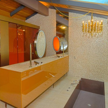 Old Ranch Road Master Bath with Sunken Tub and Skylight