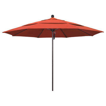 11' Fiberglass Umbrella Bronze, Olefin, Sunset, 11'