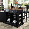Breakfast Bar Top Kitchen Island with Shield Back Stools
