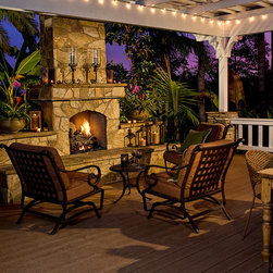 Rustic Stone Outdoor Fireplace - Outdoor Fireplaces