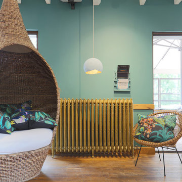 "Americana" restaurant interior with cast-iron radiators, France