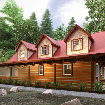 Log Home "Lot-0" Canada, 3D Visualization.