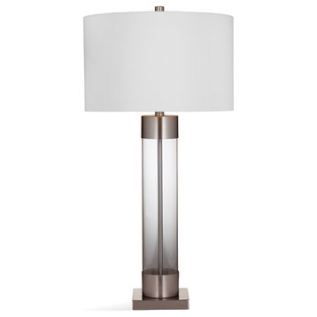 Tennison Table Lamp, Clear/Brushed Nickel