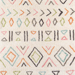 Momeni - Rug Novogratz Bungalow, BUN-8, Ivory, 3'6"x5'6", 39349 - Graphic geometric patterns and a bohemian color palette give this modern area rug a major dose of retro. Eclectic designs like freeform diamonds, tribal prints, colorful hexagons and stripes adorn each floorcovering with vintage vibes from decades past. Plush polyester fibers and tufted construction creates a fun accent rug assortment for interior floors that feels casual and completely chic.