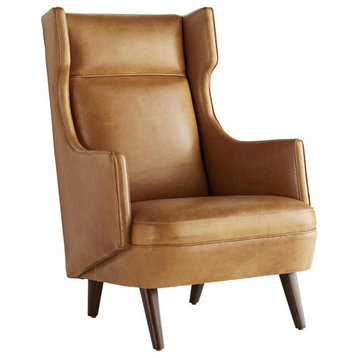 Budelli Wing Chair, Cognac Leather, Rectangle, 41"H (8091 3FM8T)