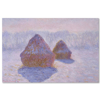 Monet 'Haystacks Effect Of Snow And Sun' Canvas Art, 32 x 22