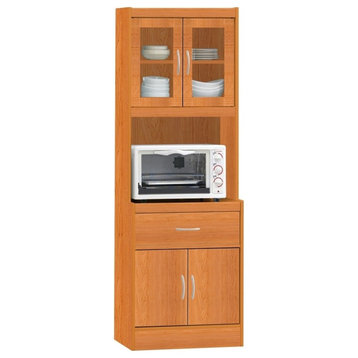 Hodedah Kitchen Cabinet With 1-Drawer, Cherry