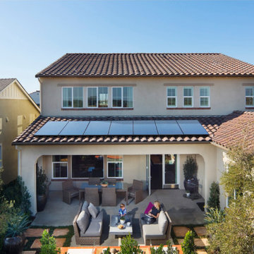 California Southern Mediterranean Beauty with Solar Power Installed on Tile