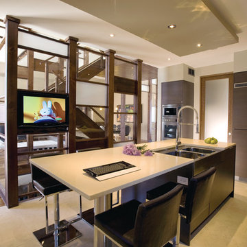 Contemporary Design with High Gloss wood grain