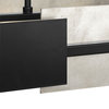 Lowery 4-Light Matte Black Linear Chandelier With Aged Silver Leaf Accent