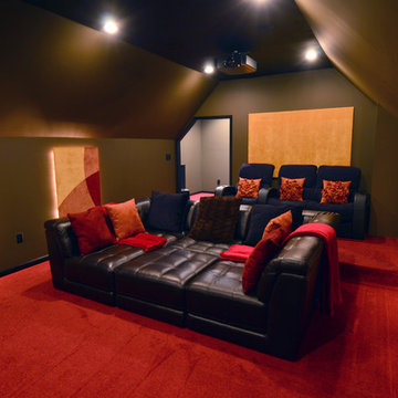 Cozy Red Theater Room