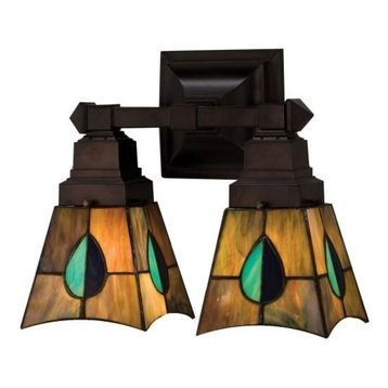 Meyda Tiffany 31230 Stained Glass / Tiffany 2 Light 12"W Bathroom - Tiffany