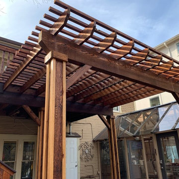 First and Second Floor Deck with Extended Pergola