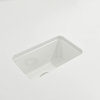 Sotto Dual-mount Fireclay 12" Single Bowl Bar Sink with Strainer in White
