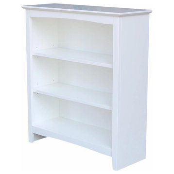 Classic Bookcase, Hardwood Frame With 2 Adjustable Shelves, White