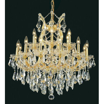 Elegant Lighting Maria Theresa 19 Light 30" Crystal Chandelier, Gold