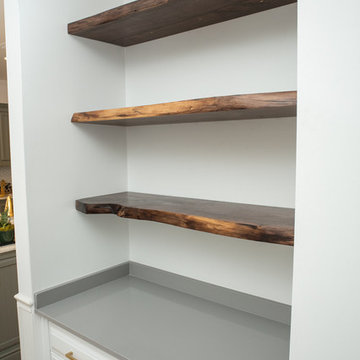 Walnut Live Edge Float Shelf Built-Ins