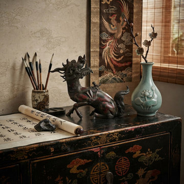 Vintage Rustic Metal Fengshui Kirin Incense Burner Display Art Figures GB801