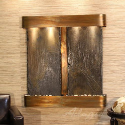 Aspen Falls Wall Fountains with Rustic Copper and Rajah Slate - Indoor Fountains