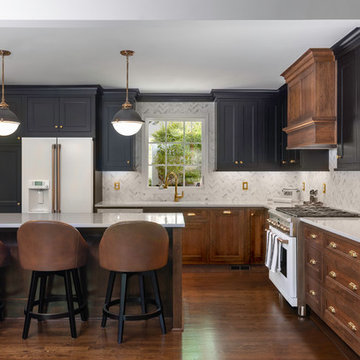 Brass, Black & Cherry Kitchen