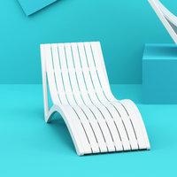 Slim Pool Chaise Sun Lounger, Set of 2, White